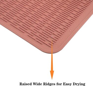 Килимок для посуду WXFLGH 40x30 см, силіконовий, термостійкий, неслизький, рожевий