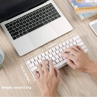 Механічна клавіатура RK ROYAL KLUDGE RK61-US 60% з підсвічуванням, Bluetooth/2.4Ghz/USB, Hot-Swappable, QWERTY, для Windows/Mac