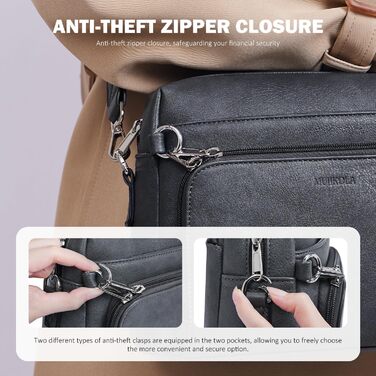 Сумка жіноча через плече MUIIKOLA кросбоді, екошкіра, регульований ремінець, темно-сіра (C-dunkelgrau)