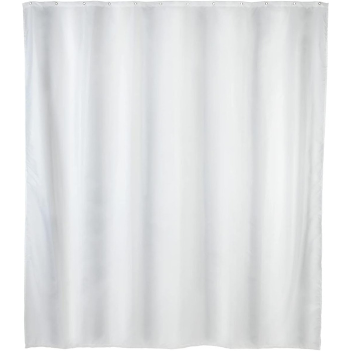 Штора для душу WENKO Anti-Schimmel (антигрибкова), текстильна, 180x200 см, біла - з кільцями для кріплення