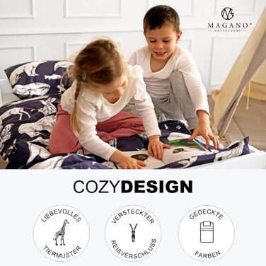 Постільна білизна для дитячого ліжечка Magano® 100x135 см, бамбук та бавовна сатин, 400 TC, гіпоалергенна, для хлопчиків та дівчаток, темно-синій комплект (100x135 см + 40x60 см)