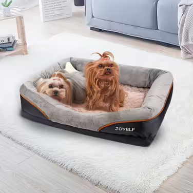 JOYELF XLarge Memory Foam Dog Bed Orthopedic Dog Bed & Sofa with Removable Washable Cover and Squeaky Toy as a Gift (L 68 x W 50 x H 15 cm)