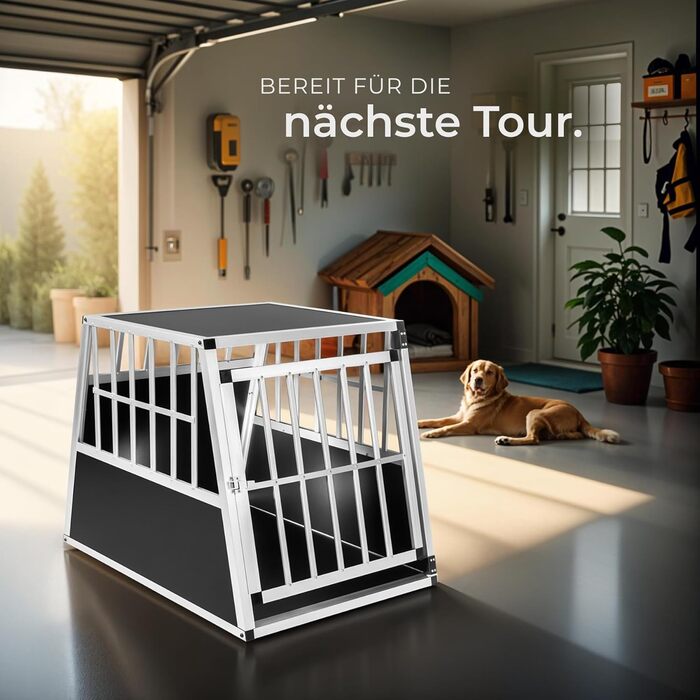 Транспортна переноска для собак tectake® XL, алюмінієва, для 2 собак, 97 x 90 x 69,5 см