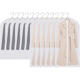 Набір мішечків для одягу Czwander, 12 шт. (60x100 + 60x120 см), моль-стійкі, з блискавкою, нейтральні/прозорі