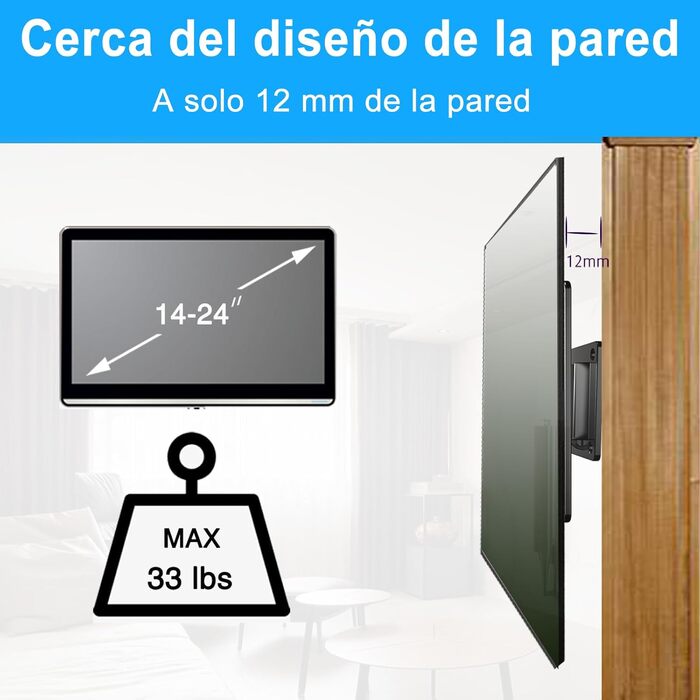 Настінний кронштейн для телевізора orienttvbracket для LED, LCD, OLED, Plasma (14-61 дюймів), VESA до 100x100 мм, фіксований, до 15 кг
