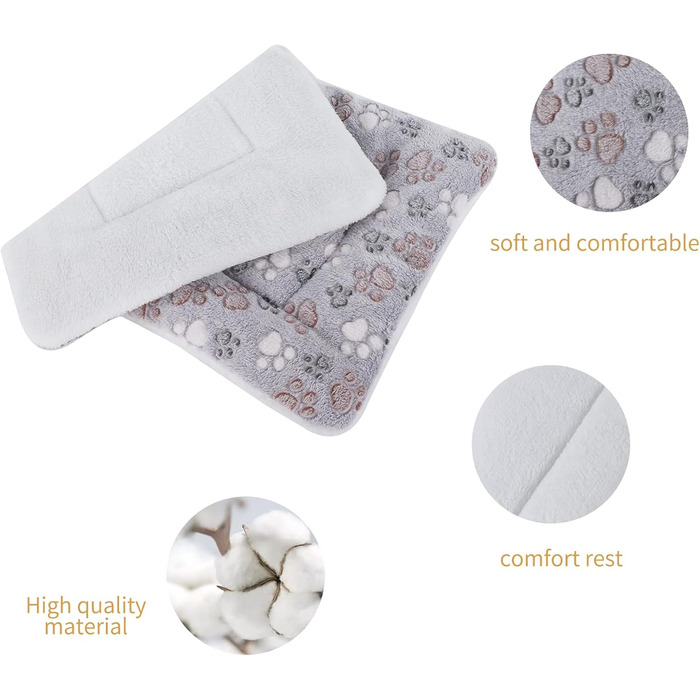 М'який флісовий лежак для собак та котів - фліс, 89x68 см (синій фон, білі зірки)