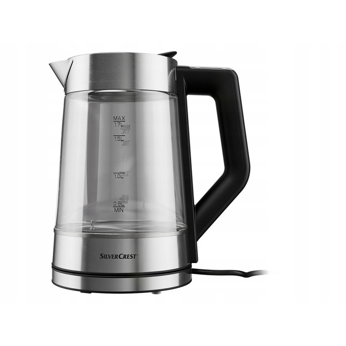 Електричний чайник SilverCrest SWGD 3000 A2, 3000 Вт, 1,7 л, сріблястий/сірий
