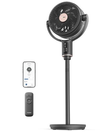 PELONIS Smart вентилятор підлоговий з осциляцією, DC мотор, 9 швидкостей, 26dB, регульована висота 36-110см, 9H