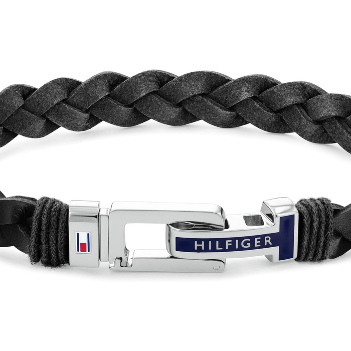 Браслет шкіряний чоловічий Tommy Hilfiger плетене чорний/коричневий