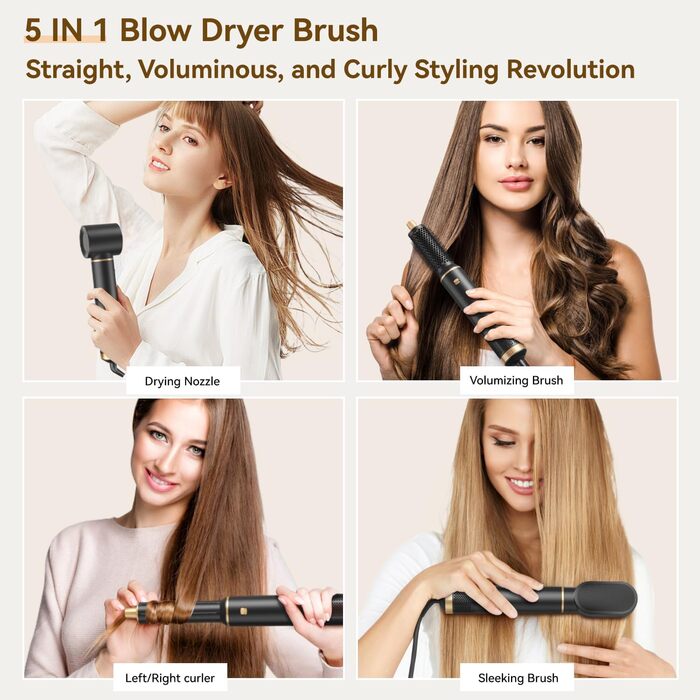 Автоматичний стайлер для волосся 5-в-1: Airstyler, локкенстаб, термощітка, фен-щітка