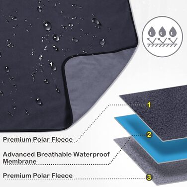 Водонепроникний килимок для собак Happy Hachi 150x127 см, фліс, для софи, машинного прання, автокрісла, меблів (сірий)