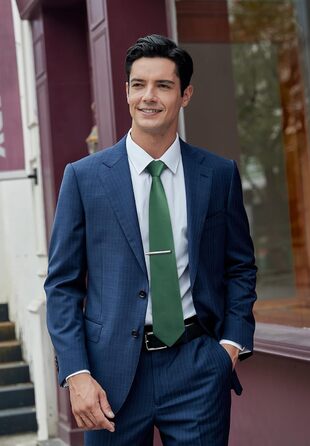 Чоловіча краватка HISDERN однотонна, з нагрудною хусткою та затискачем для краватки, зелена - ідеальний комплект для весілля та свят