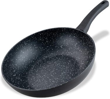 Набір сковорідок Fackelmann Marble 20 см та 24 см з антипригарним покриттям, з 90% переробленого алюмінію, ергономічні ручки, індукційні сковороди для смаження та тушкування (вок, 28 см)