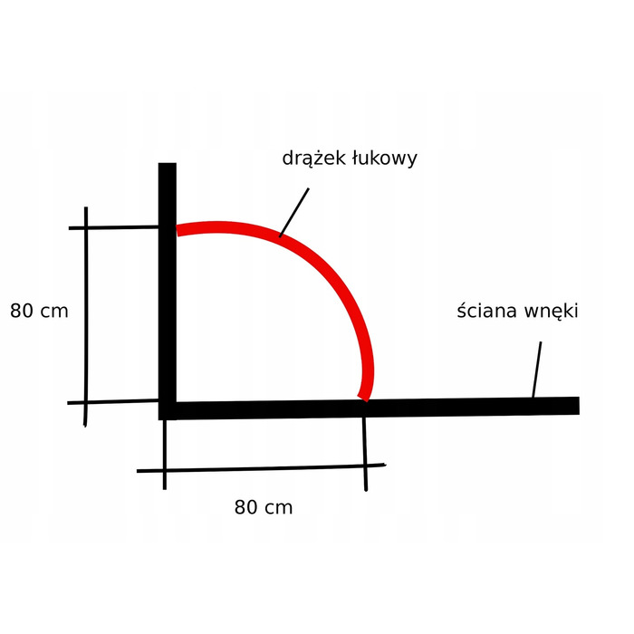Дуговий шторний карниз Estiva 80-80 x 27 мм, сріблястий