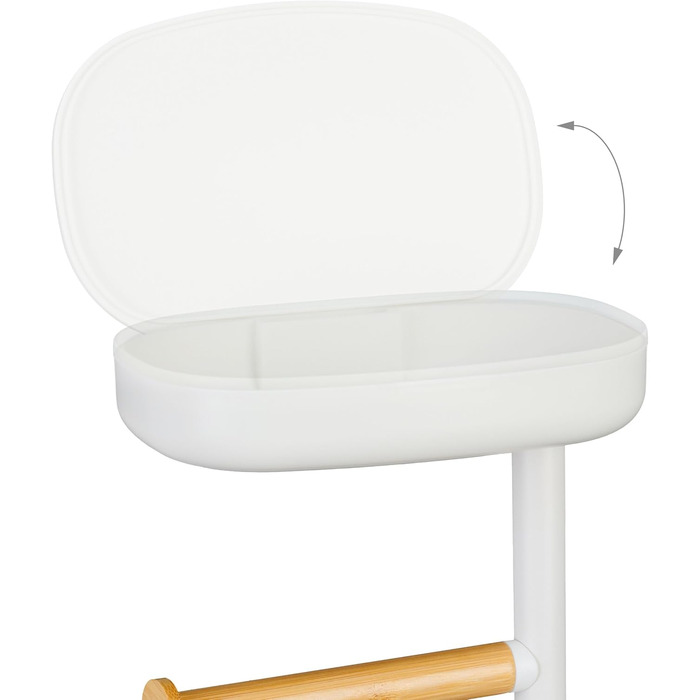 Підставка для туалетного паперу Relaxdays з полицею, білий/натуральний, 68x20,5x16 см