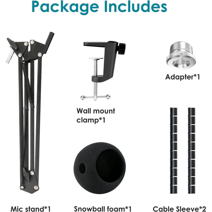 Кріплення для мікрофона Blue Snowball iCE, Popschutz та гнучкий канал для кабелів, сумісний з кріпленням Blue Snowball від YOUSHARES