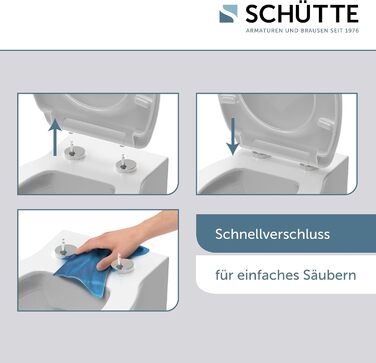 Слімова сидіння для унітаза SCHÜTTE SLIM з мікроліфтом (м'яке закриття), Duroplast, чорний колір, витримує до 175 кг