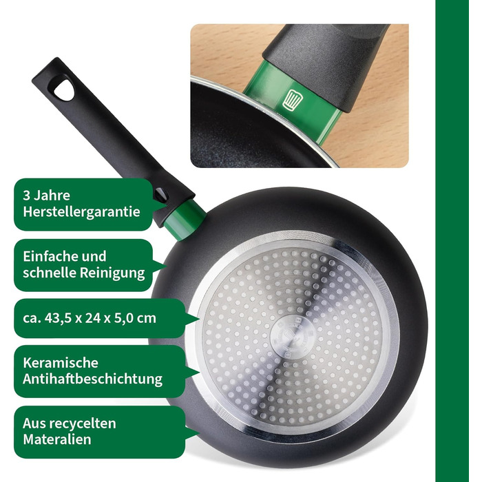 Сковорода Chefkoch Fackelmann Ø16 см з антипригарним покриттям з кераміки – алюмінієва сковорода для смаження