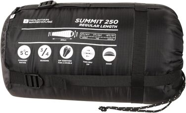 Сплячий мішок Mountain Warehouse Summit 250 - 3/4 сезону, ізольований, мішкоподібний, блакитно-зелений, для кемпінгу та трекінгу
