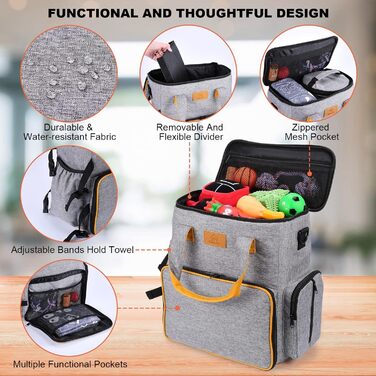 Сумка для собак Ownpets: дорожня сумка з набором аксесуарів (2 контейнери для корму, 2 миски, ремінь) сірого кольору