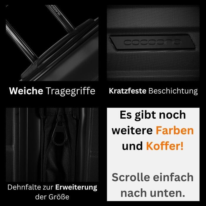 Валіза Cocoono Hartschalenkoffer XL: велика, 95-104L, 8 коліс, ABS, TSA-замок, телескопічна ручка, антрацит