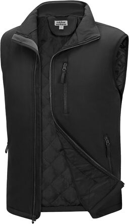 Чоловічий жилет Outdoor Venture з підкладкою, водовідштовхуючий, вітрозахисний, дихаючий. Ідеально для велоспорту, бігу та піших прогулянок (Чорний, M)
