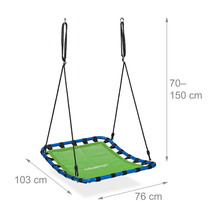 Relaxdays Square Hanging Nest Swing in Green
