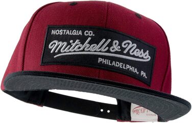 Кепка Mitchell & Ness 2 Tone Box Logo Burgundy-Black, бейсболка кепка snapback