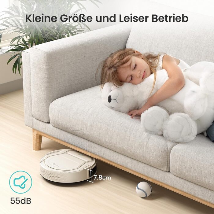 Робот-пилосос LEFANT M210P: потужність 2200 Па, тиха робота 55 дБ, Wi-Fi, Bluetooth, Alexa, керування через додаток, час роботи 120 хвилин, ідеально для шерсті тварин та твердих підлог