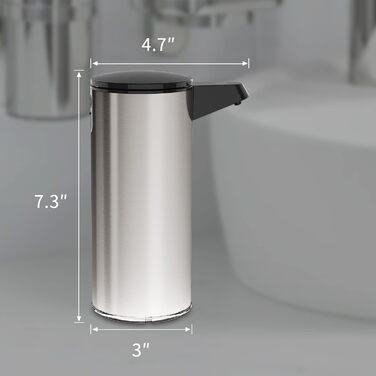 AIKE Automatic Soap Dispenser Stainless Steel with Sensor Infrared, 280ml Touchless Automatic Soap Dispenser USB Rechargeable