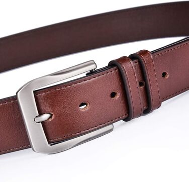Чоловічий шкіряний ремінь Beltox Fine Casual Jeans, ширина 38 мм, пряжка з металевого сплаву, для джинсів та повсякденного носіння, кольори: Braun, Kaffee, розмір 44-46