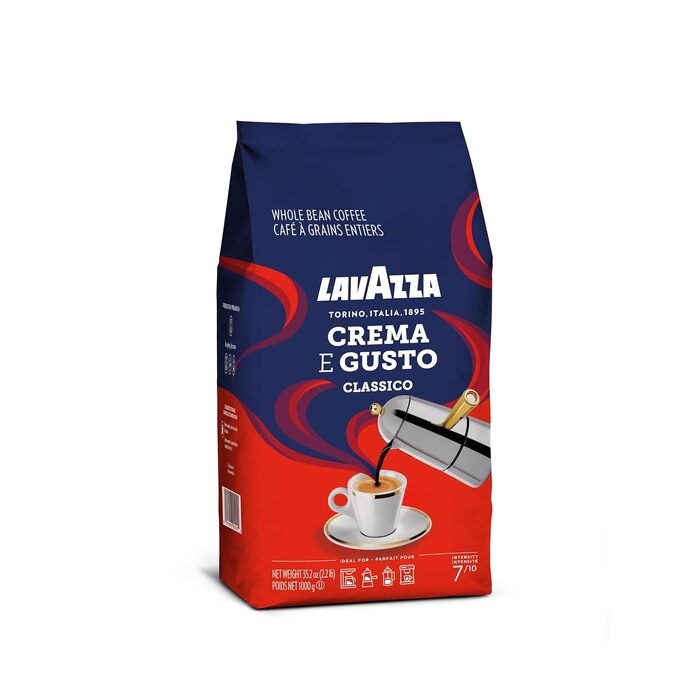 Кава в зернах Lavazza Crema e Gusto Classico, суміш арабіки та робусти, темне обсмажування, для еспресо-машин, 1 кг