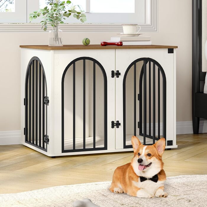 Сучасна собача будка-меблі Hzuaneri DFC85101B, 80 см, 3 двері, коричнева