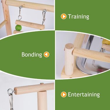 Parrot Playstand, Bird Playground, Parrot Bird Play Area, Parrot Bird Stand Bird Playground for Bird Cages, for Budgies and Cockatiels (37 * 26 * 44CM)