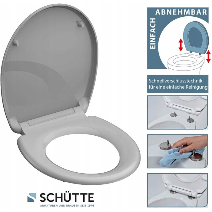 Сидіння для унітаза Schütte 82302, сірий дуропласт