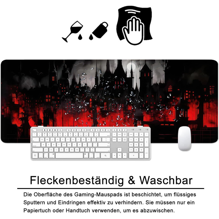 Килимок для миші Octopus Violett 80x30 см - великий килимок для комп'ютера, ігровий килимок для клавіатури та миші