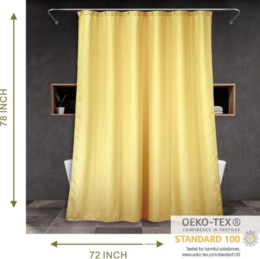 Штора для душу Waffelmuster, жовта, 183x183 см, поліестер, водонепроникна, міцна, для ванної кімнати