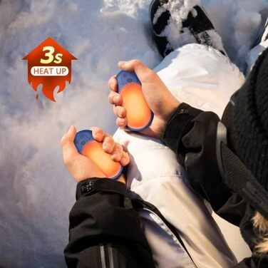 Електричні грілки для рук 6000mAh, 2 шт. Перезаряджувані кишенькові грілки, акумуляторні, USB-C, 3 режими нагріву, подарунок для жінок, чоловіків, дітей, катання на лижах, піших прогулянок (Блакитний)