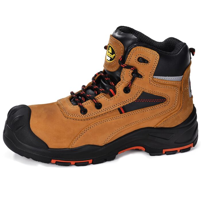 Черевики робочі S3Work M-8518 для чоловіків та жінок, захисні, антистатичні, водонепроникні, з натуральної шкіри, широка колодка, коричневі