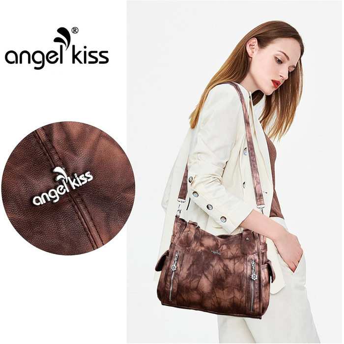 Сумка жіноча ZOCAI AngelKiss через плече, екошкіра, коричнева (Braun 4) - багатофункціональна, водонепроникна