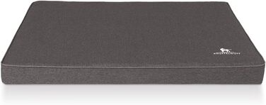 Ортопедичний лежак для собак Knuffelwuff Nantucket з велюру, ручної роботи, XL, 100 x 70 см, антрацит, знімний чохол, прання, для великих, середніх та маленьких собак