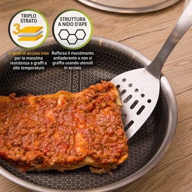 Сковорода KASANOVA Tri-ply з антипригарним покриттям Honeycomb, 18 см - для всіх типів плит та духовки