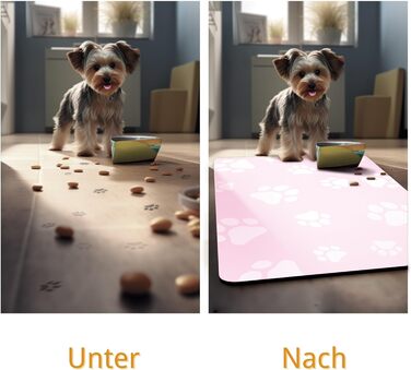 Підкладка під миску для котів JanYoo 50x35 см, водовідштовхувальна, неслизька, сіра (3-Рожевий)