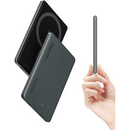 Power Bank Magsafe 5000mAh, 8mm, Gray - Бездротовий акумулятор для iPhone 16/15/14 серії, PD 20W USB-C, 8mm