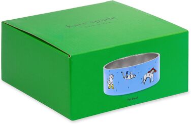 Миска для корму та води для собак Kate Spade New York, нержавіюча сталь, протиковзкий дно, 2 чашки, Navy Gingham, для котів та собак, Small