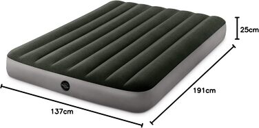 Надувний матрац Intex DURA-Beam Prestige Downy, California King (191x152x22 см), різнокольоровий