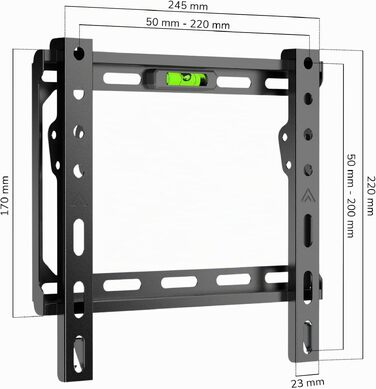 Фіксований ультратонкий настінний кронштейн для ТБ Superior Electronics (13