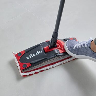 Vileda Ultramax Turbo 2in1: Набір для миття підлоги з відром та мікрофіброю | Телескопічна ручка (75–130 см), система віджиму, для плитки, ламінату та паркету | Еко-упаковка