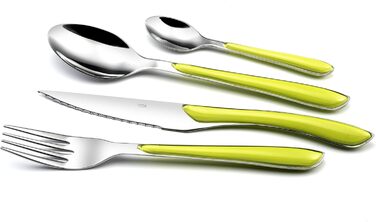 Amefa ECLAT Cutlery Set, 24-piece, Cutlery Set for 6 People, Plastic Handles in Pastel Green, Dishwasher Safe, Cutlery Made of Stainless Steel
