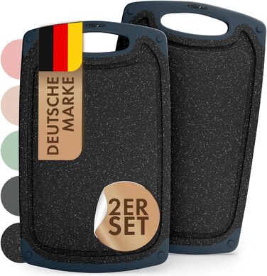 Набір обробних дощок Blumtal (S/M/L) - 2 шт. з пластику, з жолобками для соку та ручкою, BPA free, придатні для миття в посудомийній машині